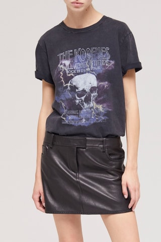 Minijupe en cuir d’agneau - Noir