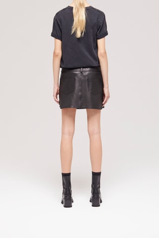Minijupe en cuir d’agneau - Noir