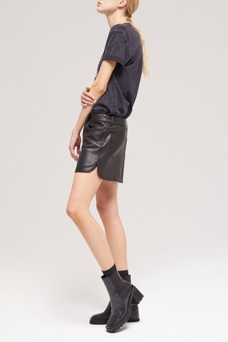 Minijupe en cuir d’agneau - Noir