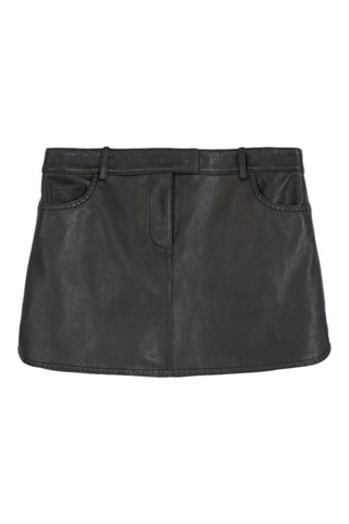 Minijupe en cuir d’agneau - Noir