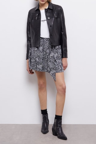 Minijupe taille haute - Noir et blanc