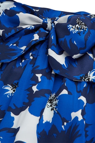 Minijupe taille haute en soie - Bleu