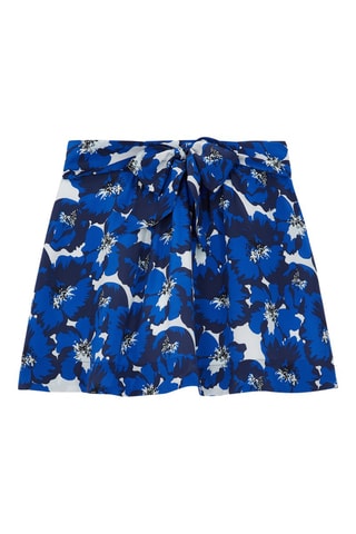 Minijupe taille haute en soie - Bleu