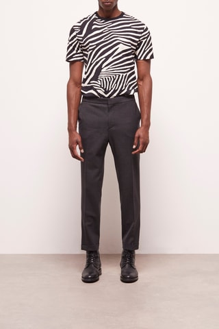 Pantalon de costume en laine - Noir et gris