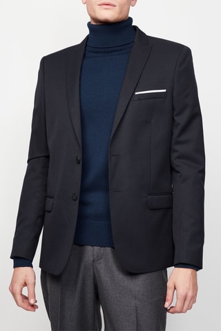 Blazer en laine Noir et bleu marine