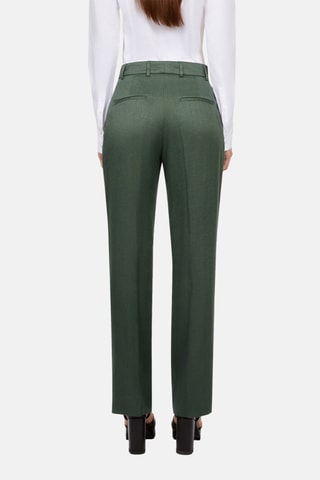 Pantalon en lin - Vert foncé