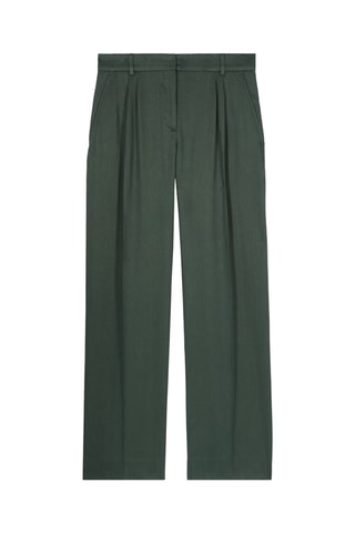 Pantalon en lin - Vert foncé