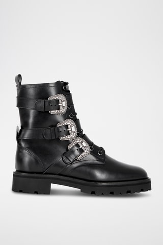 Bottines en cuir - Noir