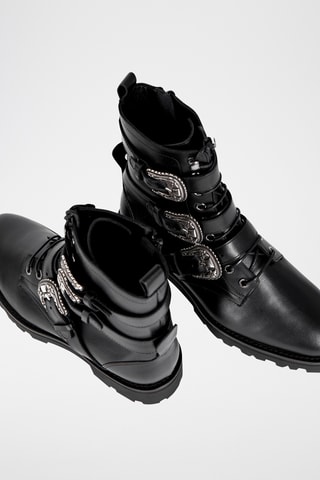 Bottines en cuir - Noir