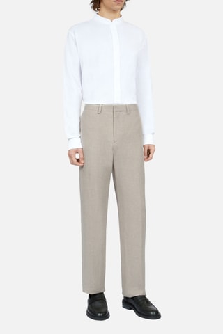 Pantalon droit en lin - Beige