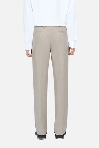Pantalon droit en lin - Beige