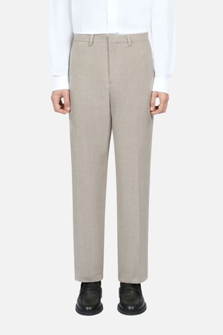 Pantalon droit en lin - Beige