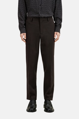 Pantalon de costume en laine - Marron foncé