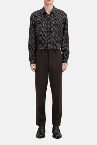 Pantalon de costume en laine - Marron foncé