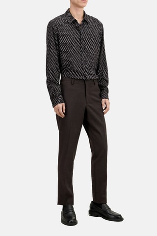 Pantalon de costume en laine - Marron foncé