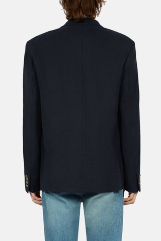 Veste de costume en lin - Bleu marine