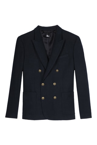 Veste de costume en lin - Bleu marine