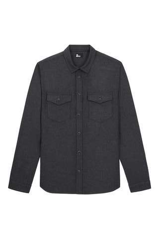 Chemise en laine - Gris foncé chiné