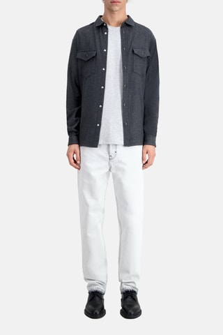 Chemise en laine - Gris foncé chiné