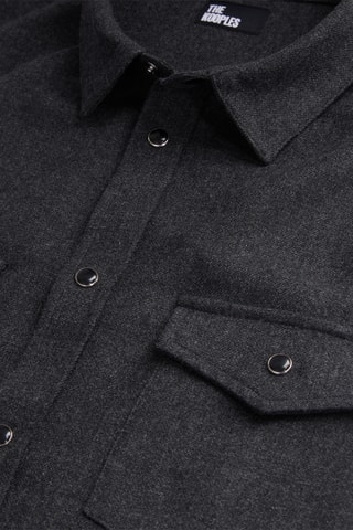 Chemise en laine - Gris foncé chiné