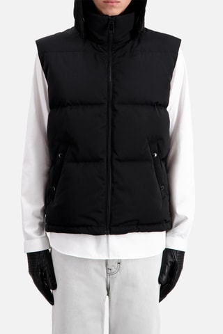 Doudoune sans manches à capuche - Noir