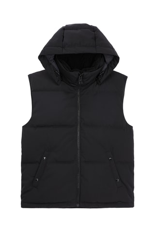 Doudoune sans manches à capuche - Noir