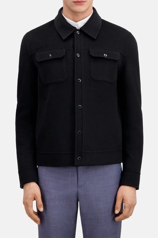 Blouson réversible en laine - Noir