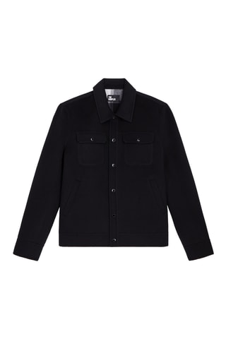 Blouson réversible en laine - Noir