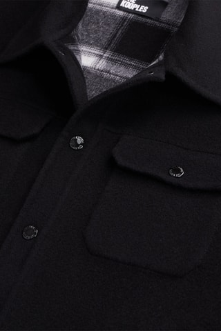 Blouson réversible en laine - Noir