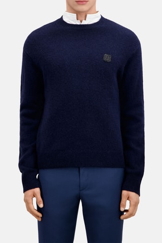 Pull en laine et alpaga - Bleu marine