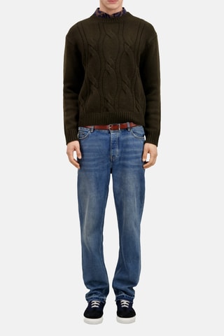 Pull en laine et cachemire - Vert foncé