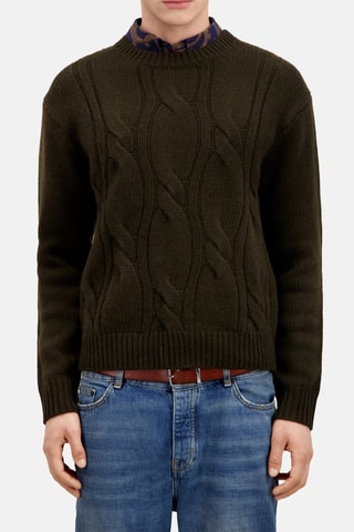 Pull en laine et cachemire - Vert foncé