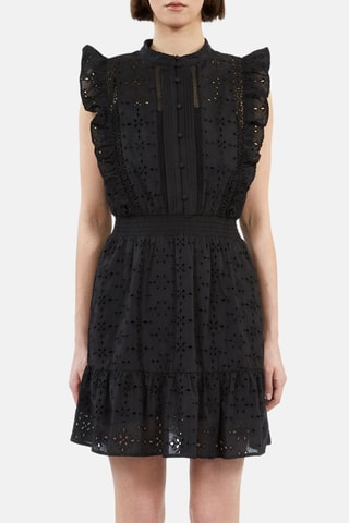 Robe patineuse en broderie anglaise - Noir