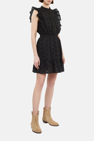 Robe patineuse en broderie anglaise - Noir