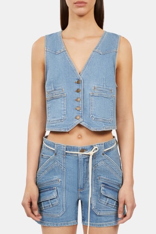 Gilet sans manches en jean - Bleu clair