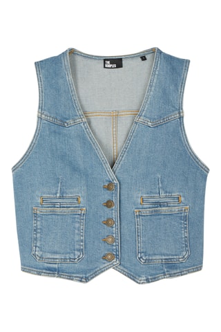 Gilet sans manches en jean - Bleu clair