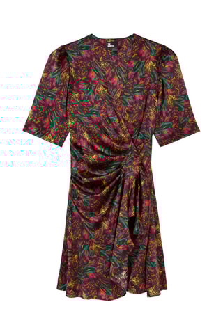 Robe portefeuille en soie - Noir