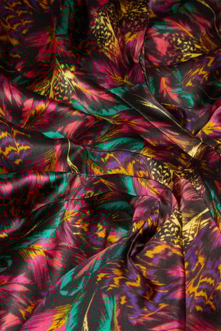 Robe portefeuille en soie - Noir