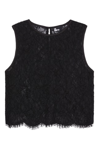 Crop top en dentelle - Noir