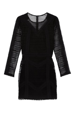 Robe droite en dentelle - Noir