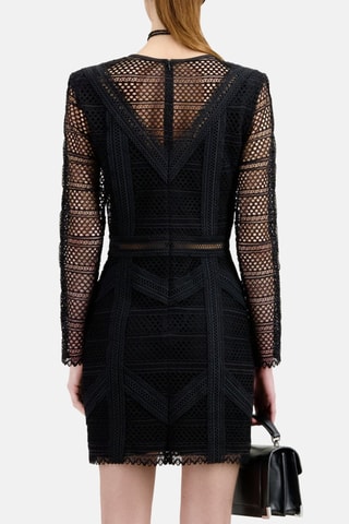 Robe droite en dentelle - Noir