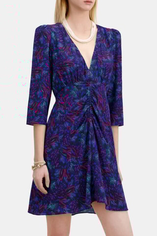 Robe patineuse en soie - Bleu