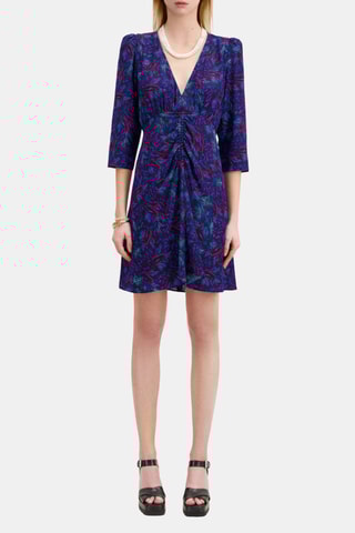 Robe patineuse en soie - Bleu