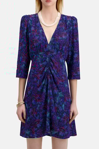 Robe patineuse en soie - Bleu