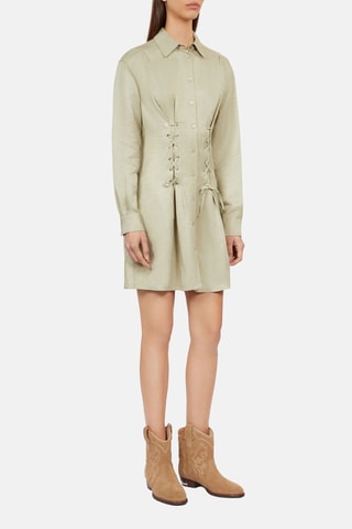 Robe chemise en lin - Vert clair