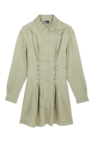 Robe chemise en lin - Vert clair