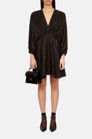 Robe patineuse en soie - Noir