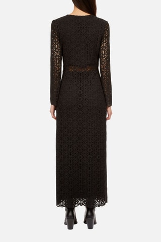 Robe longue en crochet - Noir