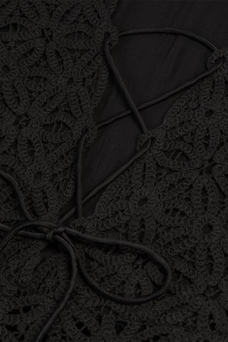 Robe longue en crochet - Noir