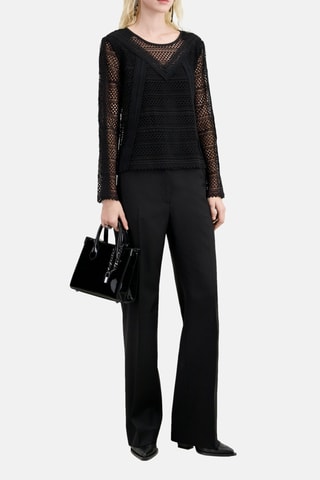 Top en dentelle - Noir